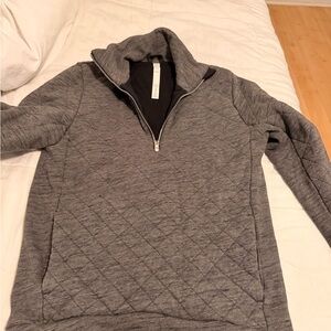 Lululemon Forever Warm Pullover size 6 Core Dark Grey Gray Quilted Sweater